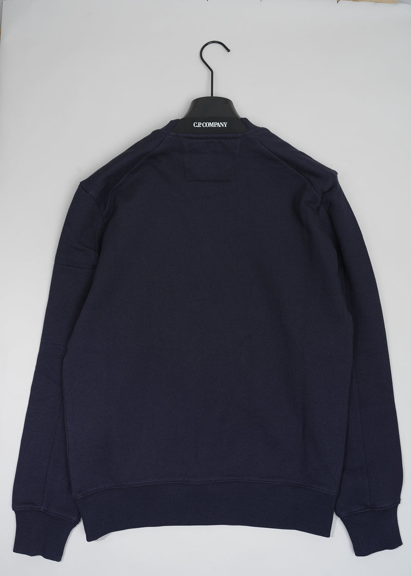 C.P. Company Diagonal Raised Fleece Lens Crew Sweat / Navy