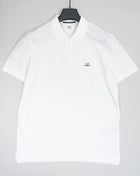 C.P. Company Stretch Pique Polo Shirt / White