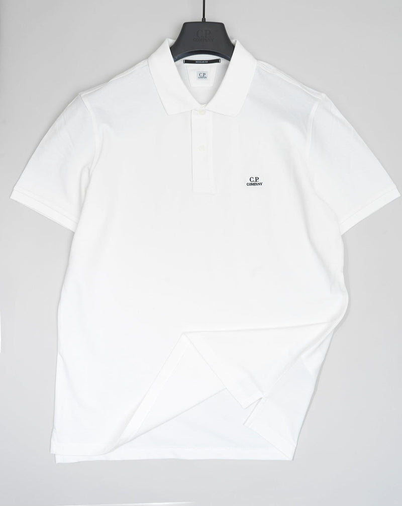 C.P. Company Stretch Pique Polo Shirt / White