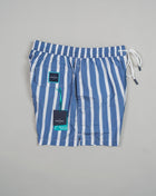 Gran Sasso Striped Swim Shorts / Light Blue & White Art. 90101 / 40300 Col. 520 / Light Blue & White 100% Recycled Microfiber Made in Italy