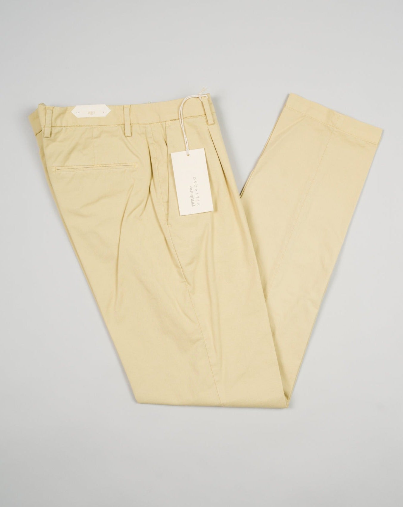 Briglia Garment Dyed Cotton Chinos / Pale Yellow