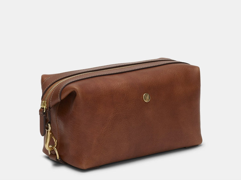 WASHBAG Leather - TABAC/CUIO