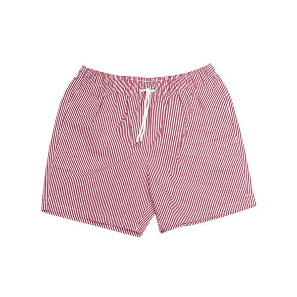 Atelier F&B Drawstring Swim Trunks - Seersucker Red