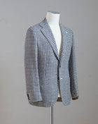 De Petrillo houndstooth wool jacket. Light tweed variation from Naples. Mod. Posilipo Art. TW20158F Col. 4140 / White & Navy 100% Wool Drop 7 Made in Naples, Italy