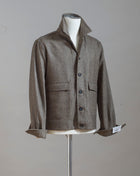 Mod. Bomber Art. TW23092 Col. 1600 / Dark Brown Herringbone 100% Lambs wool Made in Naples, Italy.