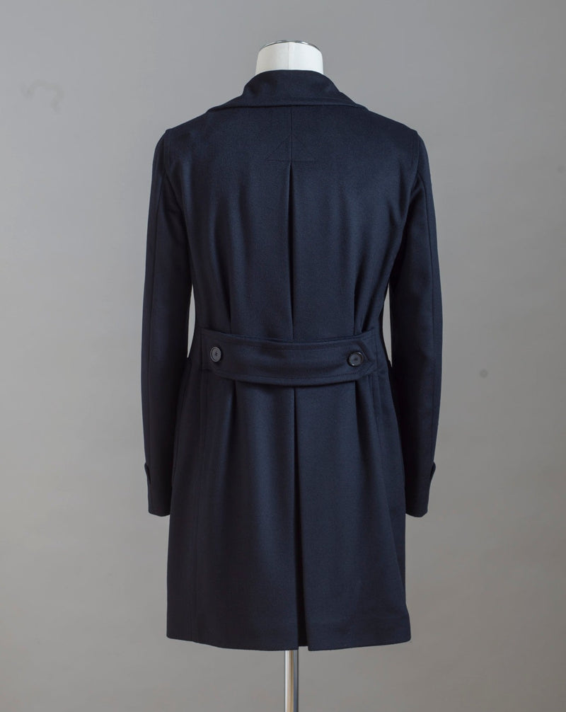 Tagliatore double breasted overcoat with martingala belt in the back. Mod. Carlo/Z 100% Wool  Col. B3251 / Navy Double breasted Unlined Unconstructed shoulder Made in Martina France,Italy