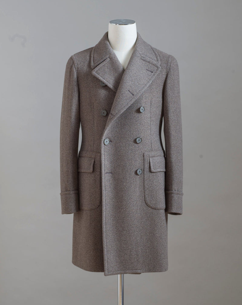 Tagliatore Double Breasted Wool & Cashmere Overcoat / Taupe