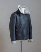 100% Napped Lambskin Mod. Alim Art. 02 1812 Col. Black Werner Christ Shearling Pilot Jacket / Black