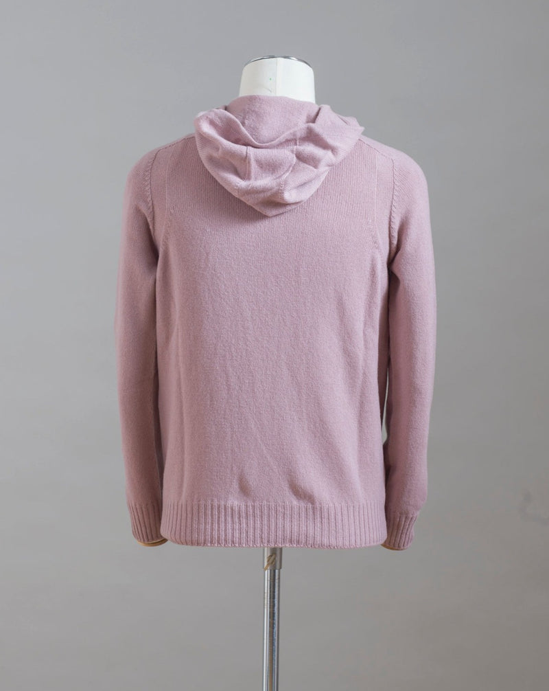 Hooded Sweater 100% Wool  Ribbed hem and cuffs Article:  24171/25024 Colore: 207 / Dusty Rosa Made in Italy Hooded stitch sweater in Super Geelong wool. A sporty garment that you can match with jeans for an urban look or with jogging-style trousers for a sporty and refined outfit 