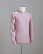 Hooded Sweater 100% Wool  Ribbed hem and cuffs Article:  24171/25024 Colore: 207 / Dusty Rosa Made in Italy Hooded stitch sweater in Super Geelong wool. A sporty garment that you can match with jeans for an urban look or with jogging-style trousers for a sporty and refined outfit 