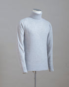 Chunky but light Wool & Cashmere Roll Neck Knit by Altea. Art. 2261212 Col. 23 / Light Grey 85% Wool 15% Cashmere Made in Italy