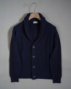 Extra soft and comfortable Wool & Cashmere Shawl Cardigan by Altea. Art. 2261224 Col. 01 / Navy 85% Wool 15% Cashmere Made in Italy