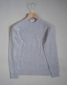 Altea Wool & Cashmere Round Neck Knit. Heavy rib on neck, hem and cuffs for relaxed and casual feel. Art. 2261211 Col. 23 / Light Grey 85% Wool 15% Cashmere Made in Italy