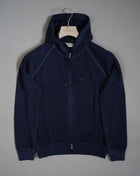 Gran Sasso vintage hoodie with full zip in front.  Garment dyeing gives this garment a lovely 