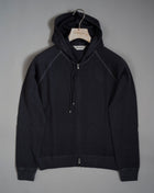 Gran Sasso vintage hoodie with full zip in front.  Garment dyeing gives this garment a lovely 