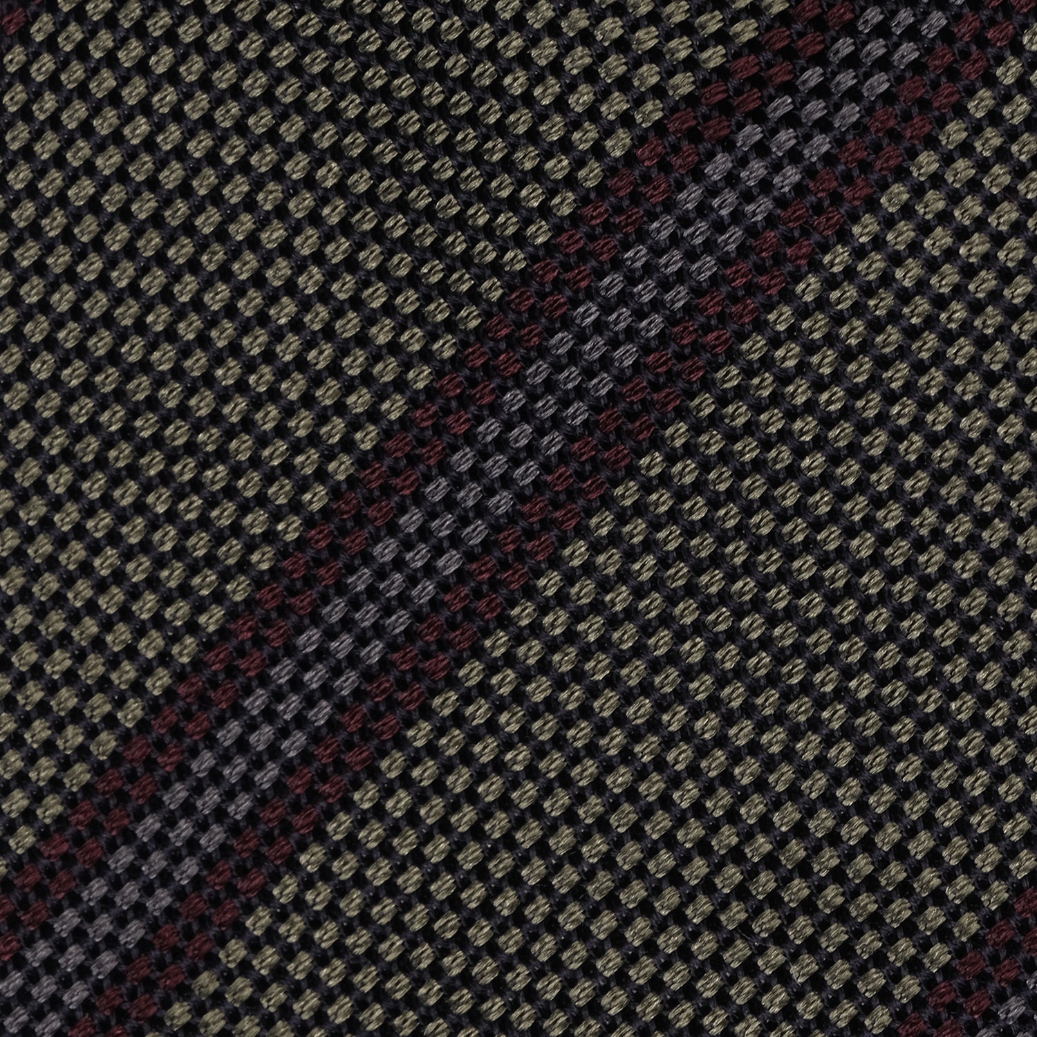 Viola Milano Artisan Stripe 3-fold Grenadine Tie / Olive Mix