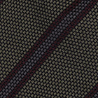 Viola Milano Artisan Stripe 3-fold Grenadine Tie / Olive Mix