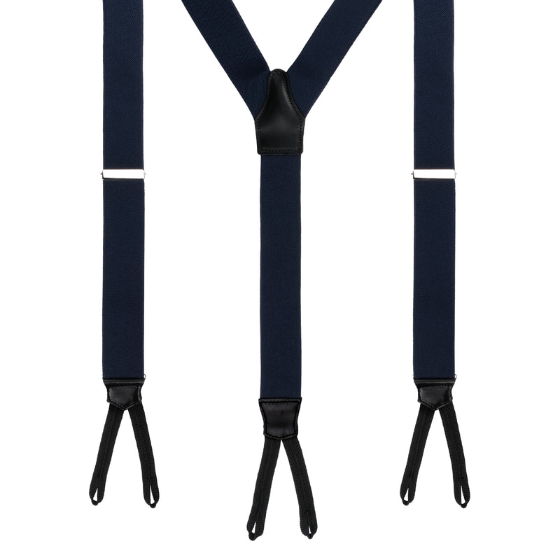 Viola Milano Classic Width Braces Braid Ends / Solid Navy