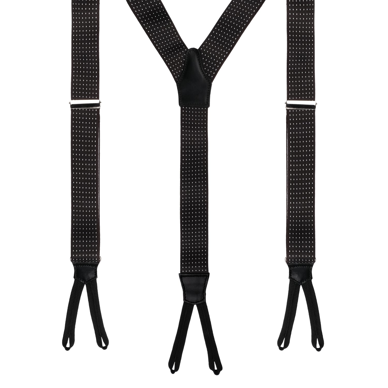 Viola Milano Classic Width Braces Braid Ends / Polka Dot Black