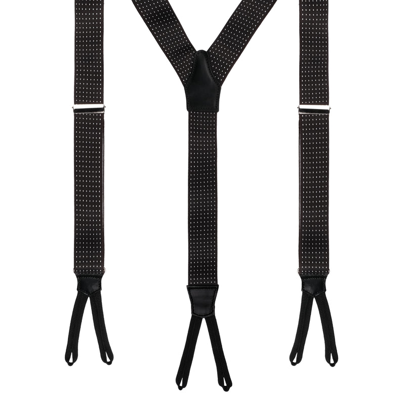 Viola Milano Classic Width Braces Braid Ends / Polka Dot Black
