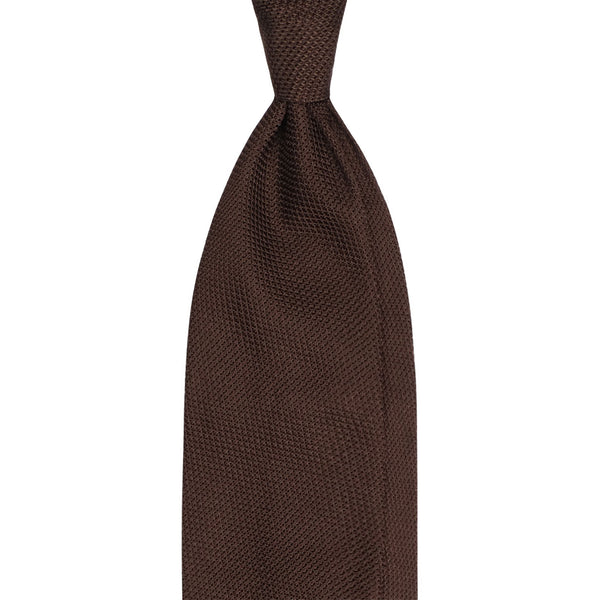 Viola Milano Grenadine Garza Fina Unlined Silk Tie / Brown