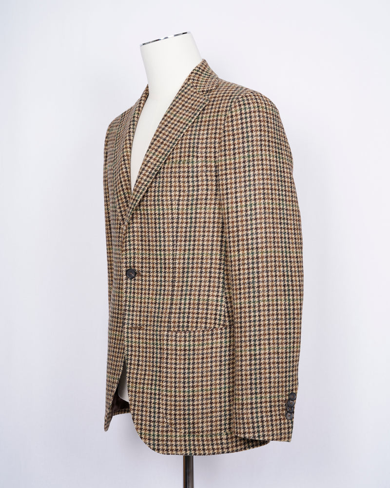 Gaiola Napoli Tweed Jacket / Beige Houndstooth