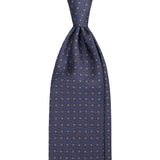 Viola Milano Micro Floral Selftipped Italian Silk Tie / Grey Mix