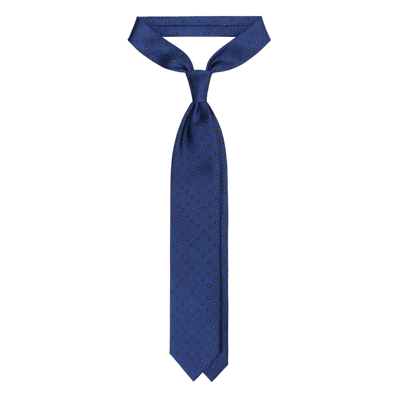 Viola Milano Mix Floral Selftipped Italian Silk Tie / Navy Mix