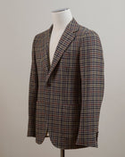 Gun club jacket by Gaiola Napoli.  Soft shoulders and comfortable fit like only Naepolitans can do. Here you have the best of both worlds - sharp look and super comfortable fit.  Unconstructed shoulder 3 roll 2 Buttoning Side vents Notch lapel Patch pockets Composition: 100% wool Lining: 100% CU Color: Beige, brown, green & midnight blue Linea: Gaiola Modello: GJ02 Article: TW22044F Colore: 77 Made in Naples, Italy