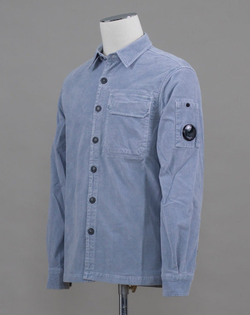 Art. 13CMSH289A 0064100 Col. 843 / Infinity Blue 97% Cotton 3% Elastan C.P. Company Corduroy Overshirt / Infinity Blue