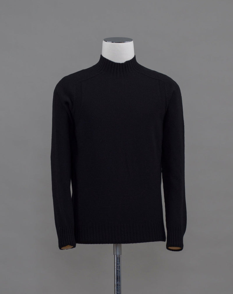 Art. 24171/25024 100% Brushed wool Yarn Brushed 4 times Made in Italy Gran Sasso Brushed Wool Turtle Neck / Black