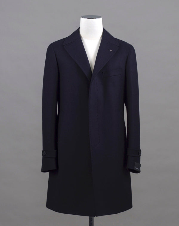 Mod. Thomas 100% Wool  Col. B3198 / Navy Made in Martina France, Italy Tagliatore Single Breasted Wool Overcoat / Navy