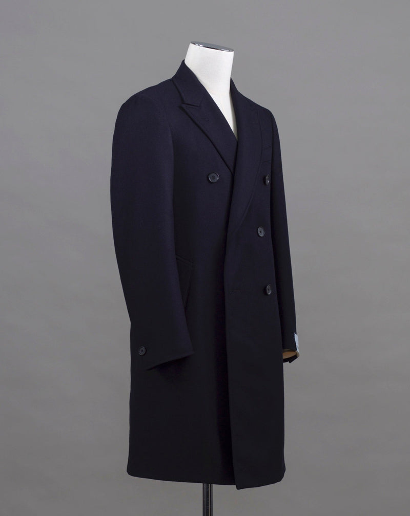 Mod. Figaro Art. FG560F 100% Wool Col. 0120 / Navy  Caruso Figaro Double-Breasted Wool Overcoat / Navy