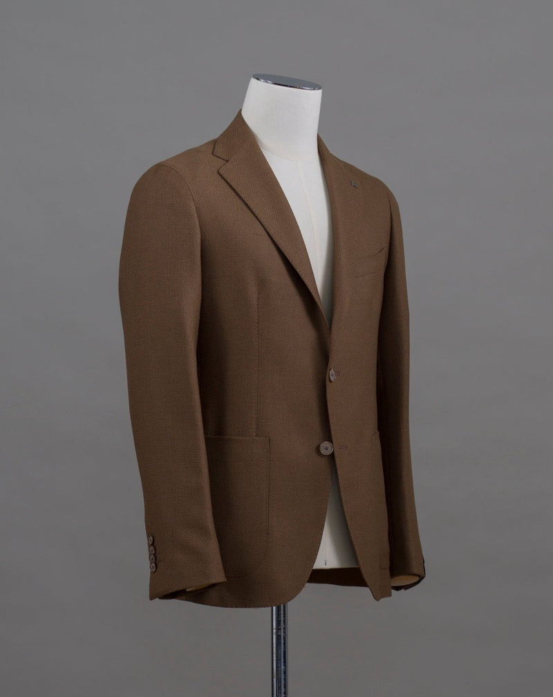 100% Virgin Wool Super 100's Mod. 1SMC22K Col. F5050 / Tobacco Unconstructed Unlined Made in Martina Franca, Italy