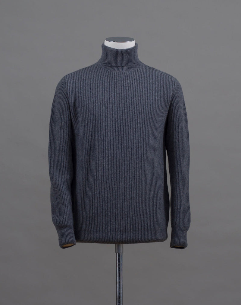 Mod. Dolcevita Art. 7 .C110 Col. Grey 90% Wool 10% Cashmere G.R.P. Firenze Wool & Cashmere Roll Neck / Grey