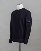 Art. 13CMKN245A 003247F Col. 888 / Total Eclipse 100% Merino Wool C.P. Company Merino Crew Neck Knit / Total Eclipse