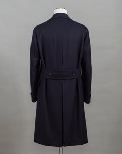 Mod. Otello Art. OT560F 100% Wool Col. 0120 / Navy Caruso Otello Double-Breasted Wool Overcoat / Navy