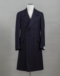 Mod. Otello Art. OT560F 100% Wool Col. 0120 / Navy Caruso Otello Double-Breasted Wool Overcoat / Navy