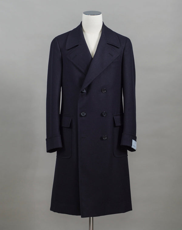 Mod. Otello Art. OT560F 100% Wool Col. 0120 / Navy Caruso Otello Double-Breasted Wool Overcoat / Navy