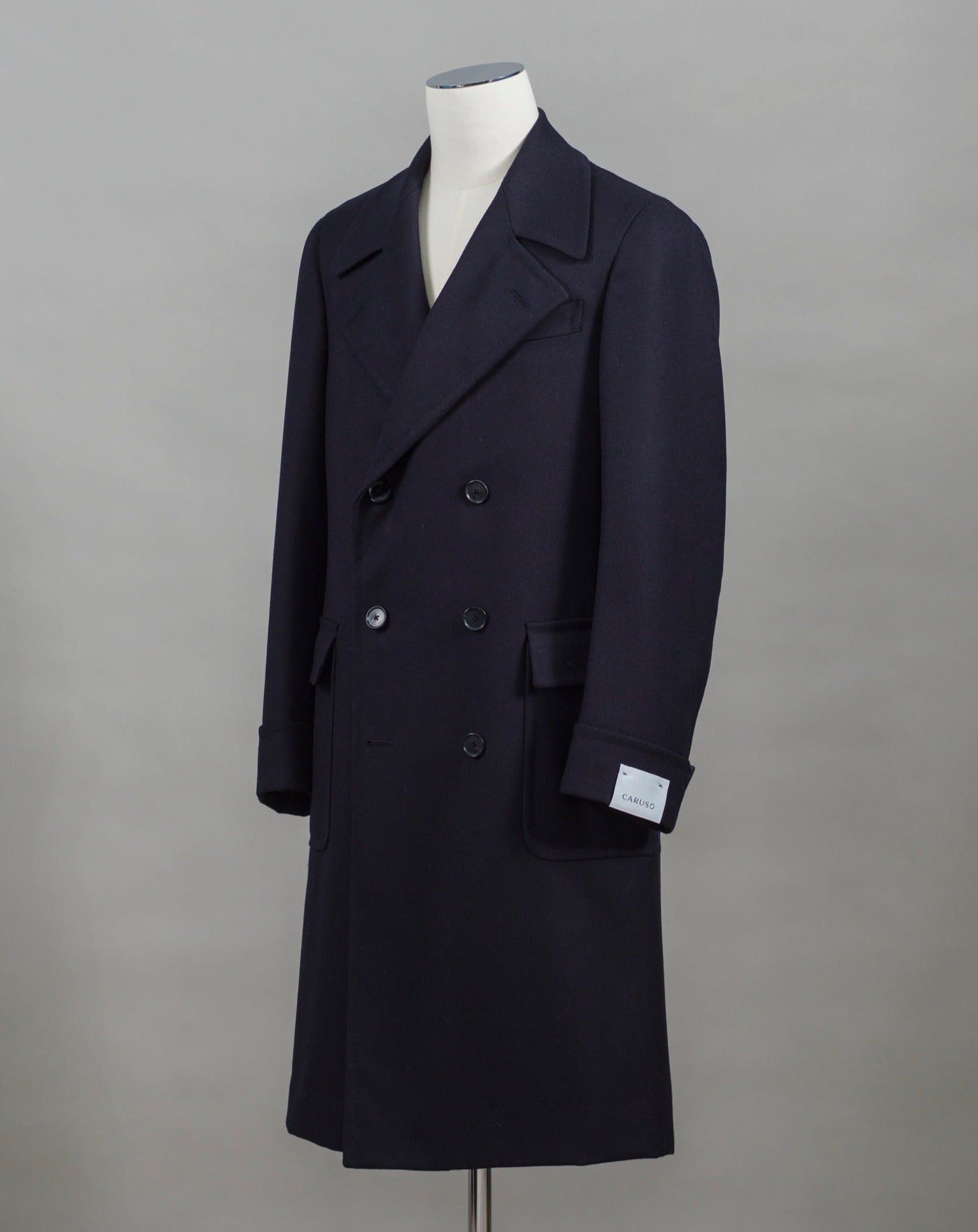 Mod. Otello Art. OT560F 100% Wool Col. 0120 / Navy Caruso Otello Double-Breasted Wool Overcoat / Navy