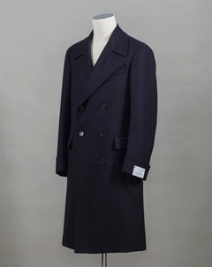 Mod. Otello Art. OT560F 100% Wool Col. 0120 / Navy Caruso Otello Double-Breasted Wool Overcoat / Navy