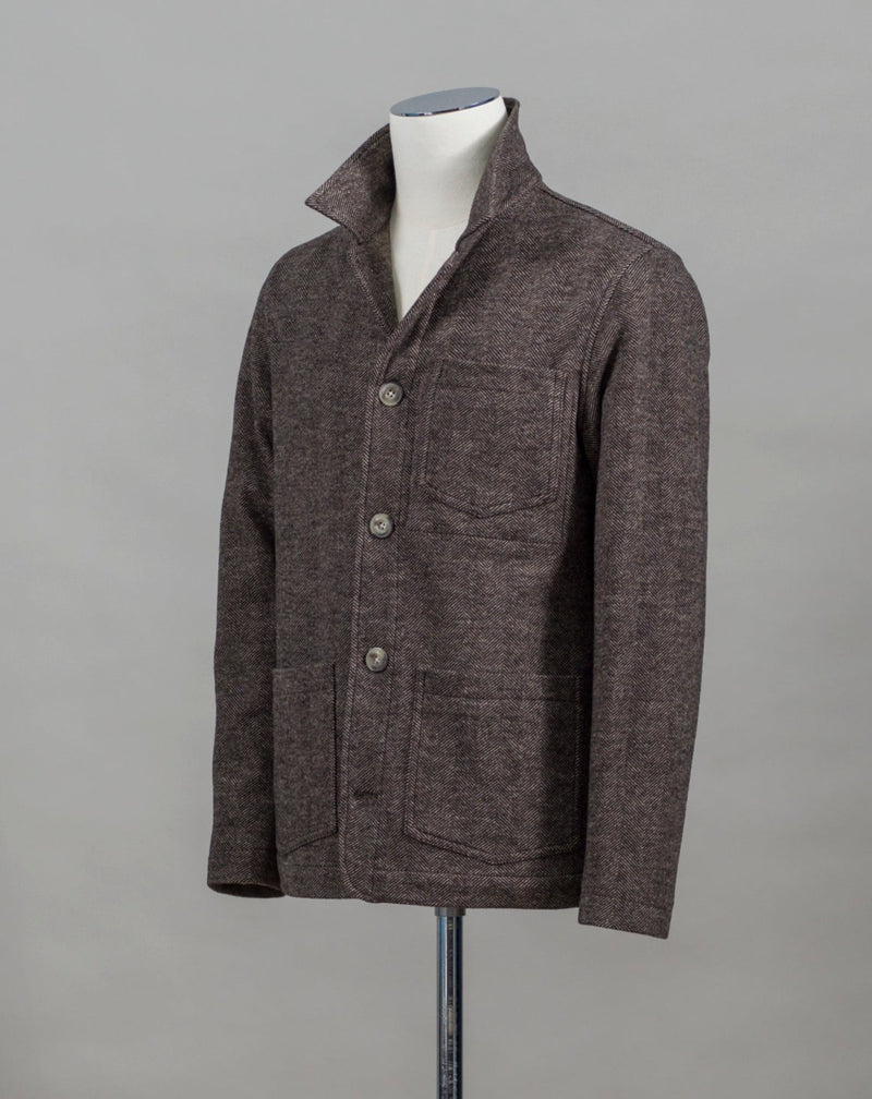 Art. 2267305 Col. 38 / Brown 50% Wool 50% Cotton Mod. Hoxton Altea Wool & Cotton Herringbone Jacket / Brown