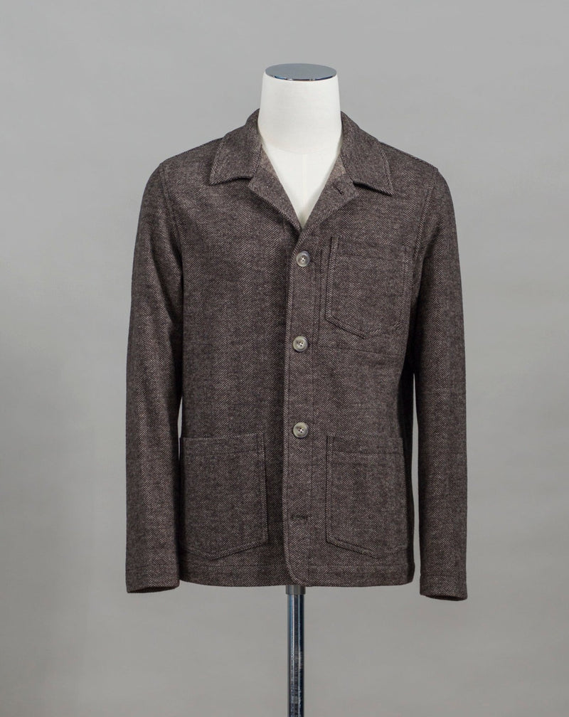 Art. 2267305 Col. 38 / Brown 50% Wool 50% Cotton Mod. Hoxton Altea Wool & Cotton Herringbone Jacket / Brown