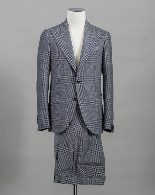 Tagliatore Glen Check Flannel Wool Suit / Grey