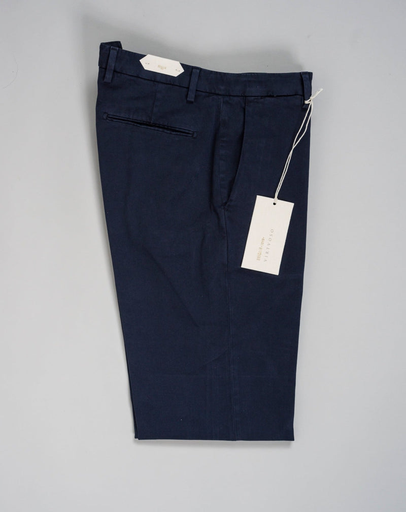 Mod. BG03V Art. 422055 Col. 11 / Navy 97% Cotton 3% Elastan Briglia Garment Dyed Cotton Chinos / Navy 