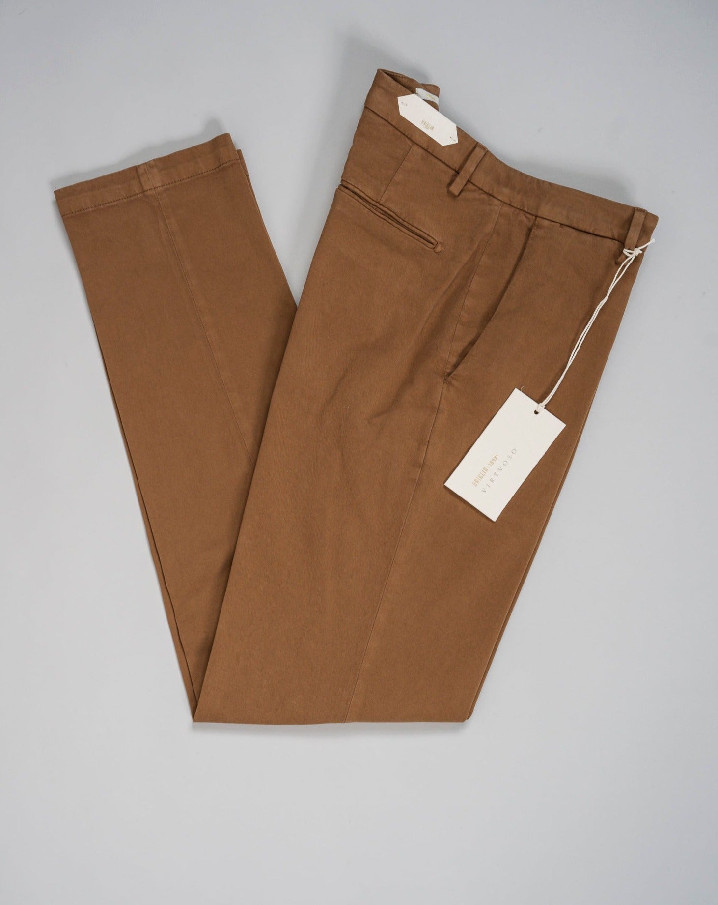 Mod. BG03V Art. 422055 Col. 83 / Tobacco 97% Cotton 3% Elastan  Briglia Garment Dyed Cotton Chinos / Tobacco