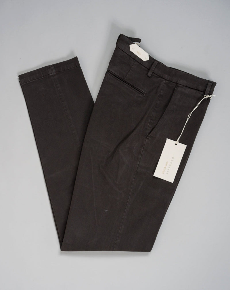 Mod. BG03V Art. 422055 Col. 56 / Dark Brown 97% Cotton 3% Elastan Briglia Garment Dyed Cotton Chinos / Dark Brown