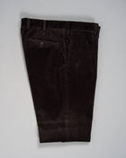 98% Cotton 2% Elastan Mod. B1P Art. TW22028R Col. Dark Brown / 6970 De Petrillo Corduroy Trousers / Dark Brown