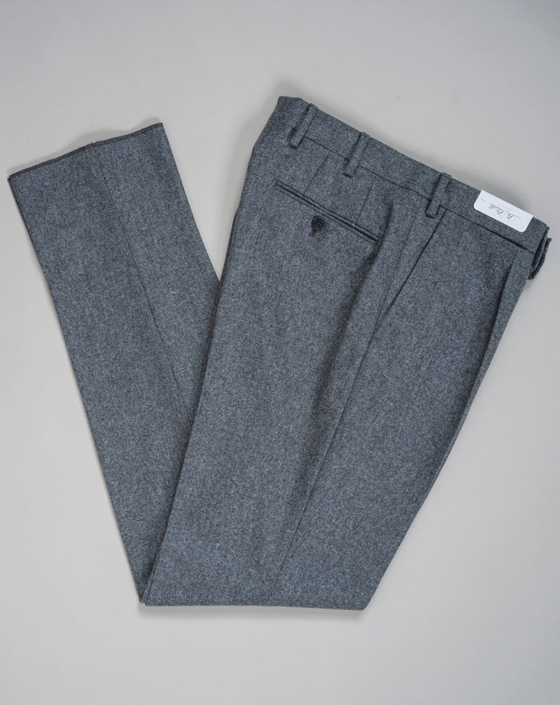 Mod. B1P Art.TP00704 Col. 7020 / Light Grey 100% Virgin Wool De Petrillo Flannel Trousers / Light Grey
