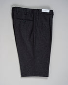 Mod. B1P Art.TP00704 Col. 5420 / Dark Grey 100% Virgin Wool De Petrillo Flannel Trousers / Dark Grey